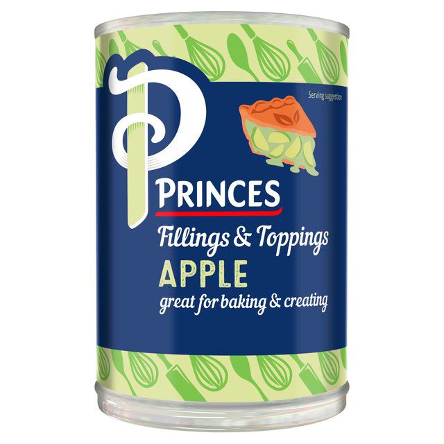 Princes Fruit Fillings and Topping Bundle- Black Cherry, Red Cherry, Summer Fruits and Apple 395g x 8 Tins