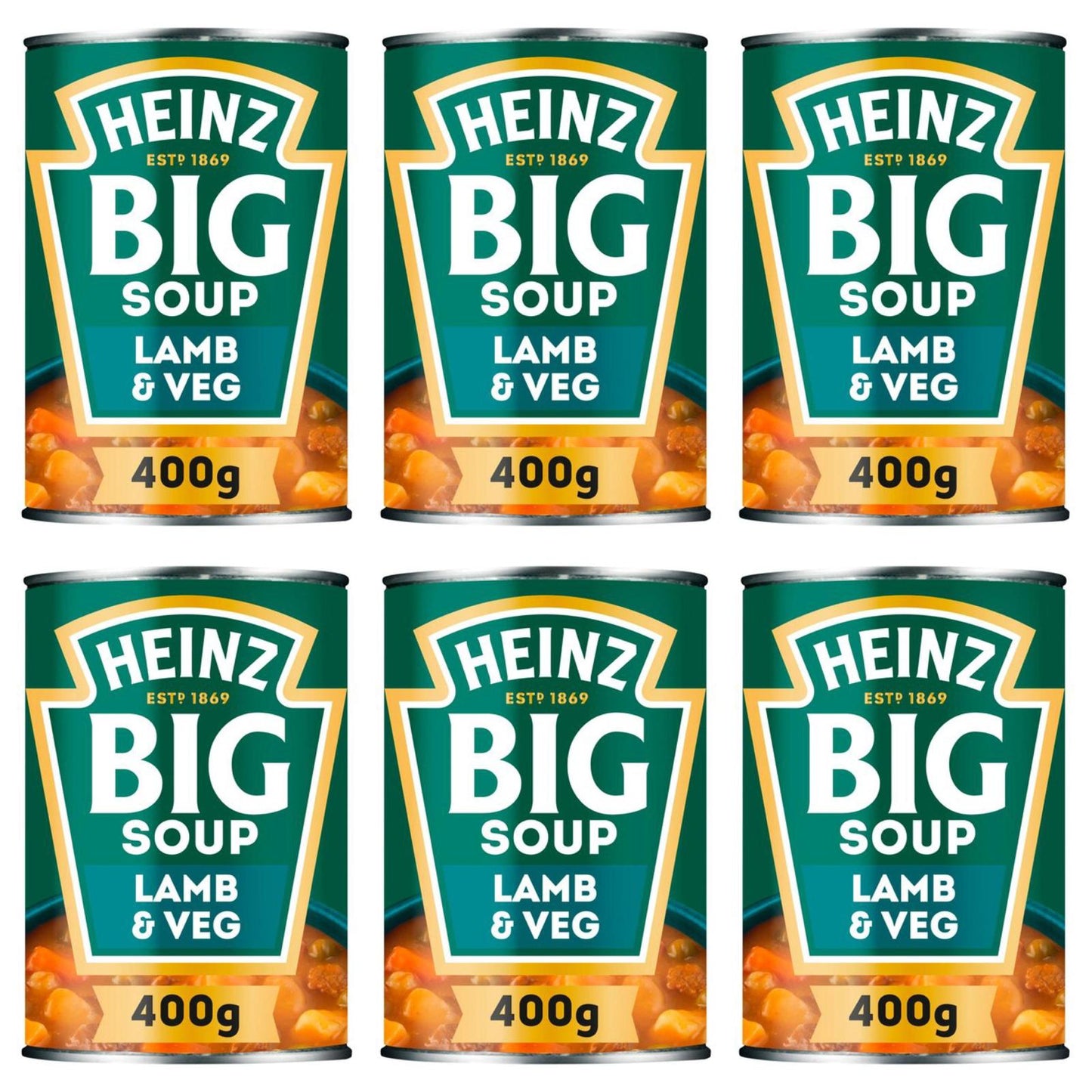 Heinz Big Soup Lamb & Veg 400g x 6 Tins