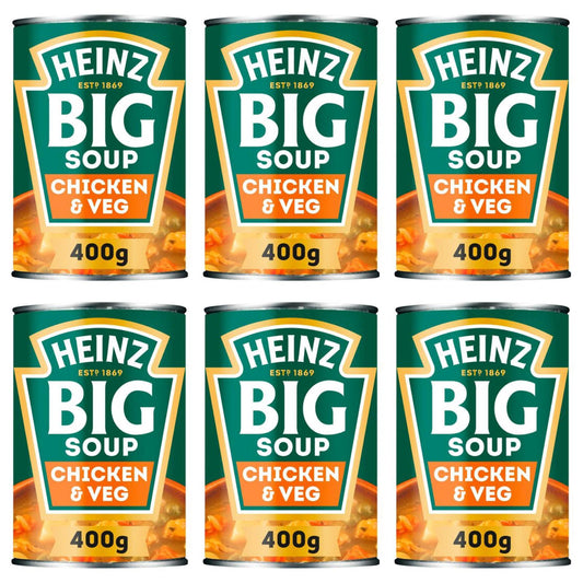 Heinz Big Soup Chicken & Veg 400g x 6 Tins