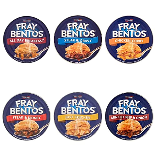 Fray Bentos Pie Bundle - Contains 6 Pies All Day Breakfast, Steak & Gravy, Chicken Curry, Steak & Kidney, Just Chicken and Minced Beef and Onion.