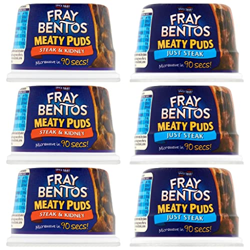 Fray Bentos Meaty Puds - 3 x Steak and Kidney & 3 x Just Steak (200g)"